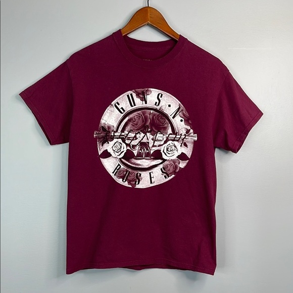 Guns N’ Roses Men's Graphic Band T-Shirt Wine Red Logo Short Sleeve Crewneck M - Picture 11 of 11